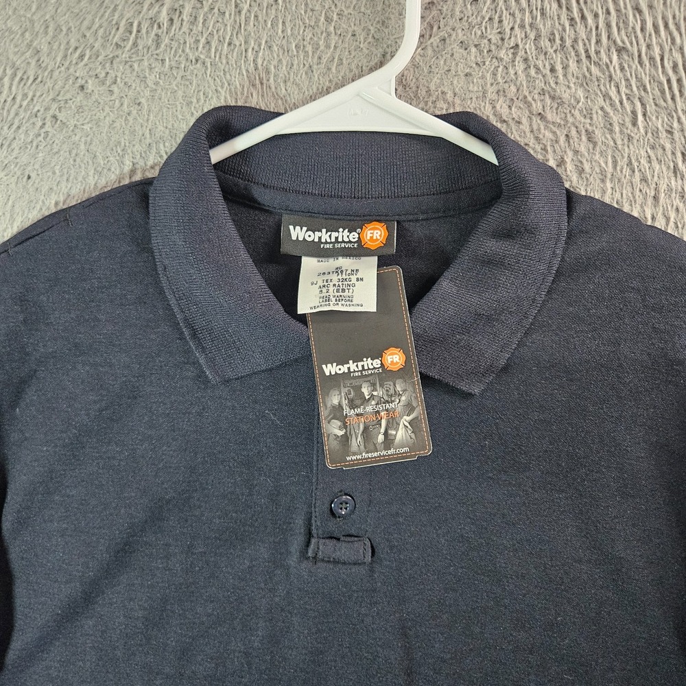 NEW‎ Workrite FR Polo Shirt Men Medium Short Sleeve Black Fire Service